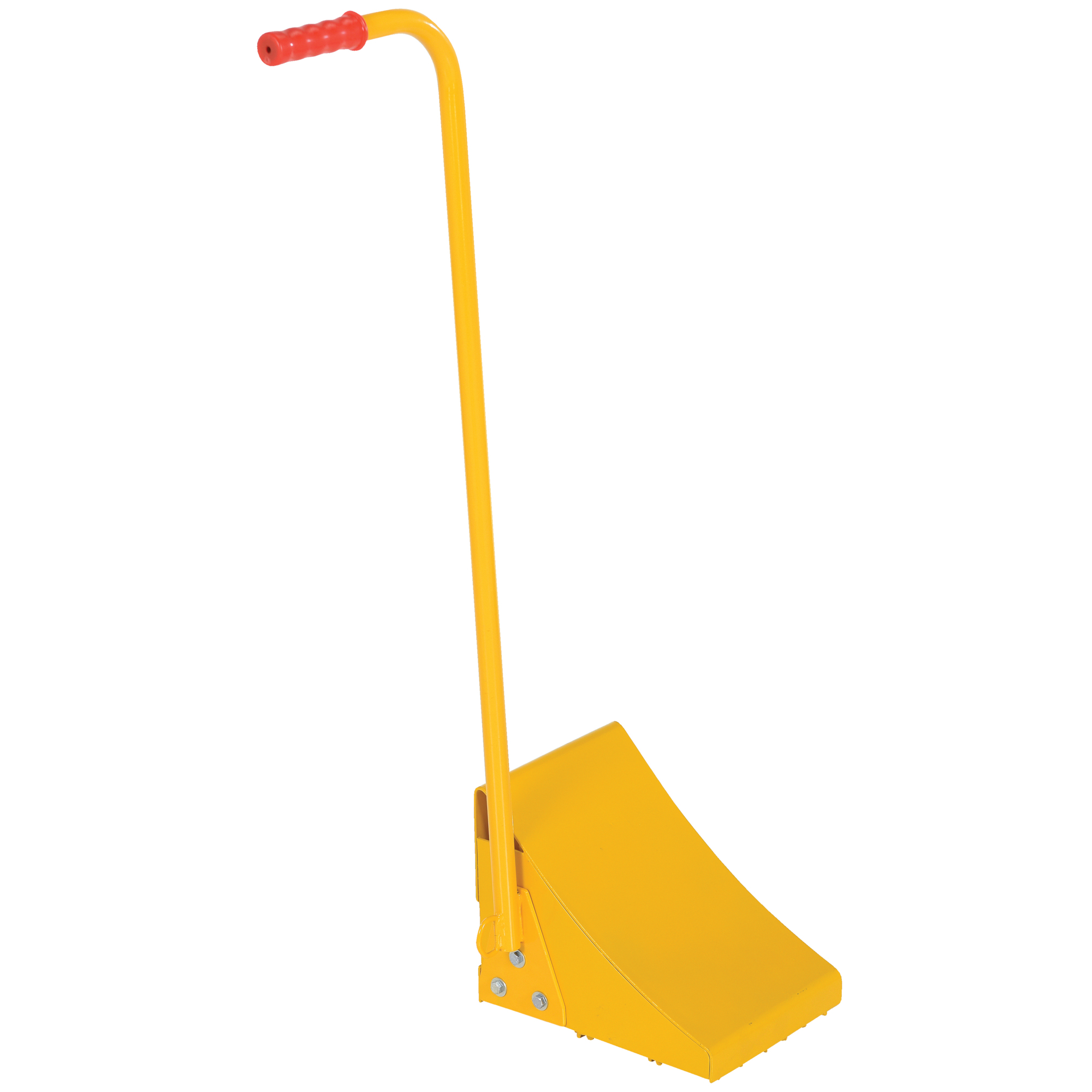 Vestil Ergonomic Handled Wheel Chock - Steel, Yellow Powder Coat Finish, Model# FAB-11-ERGO